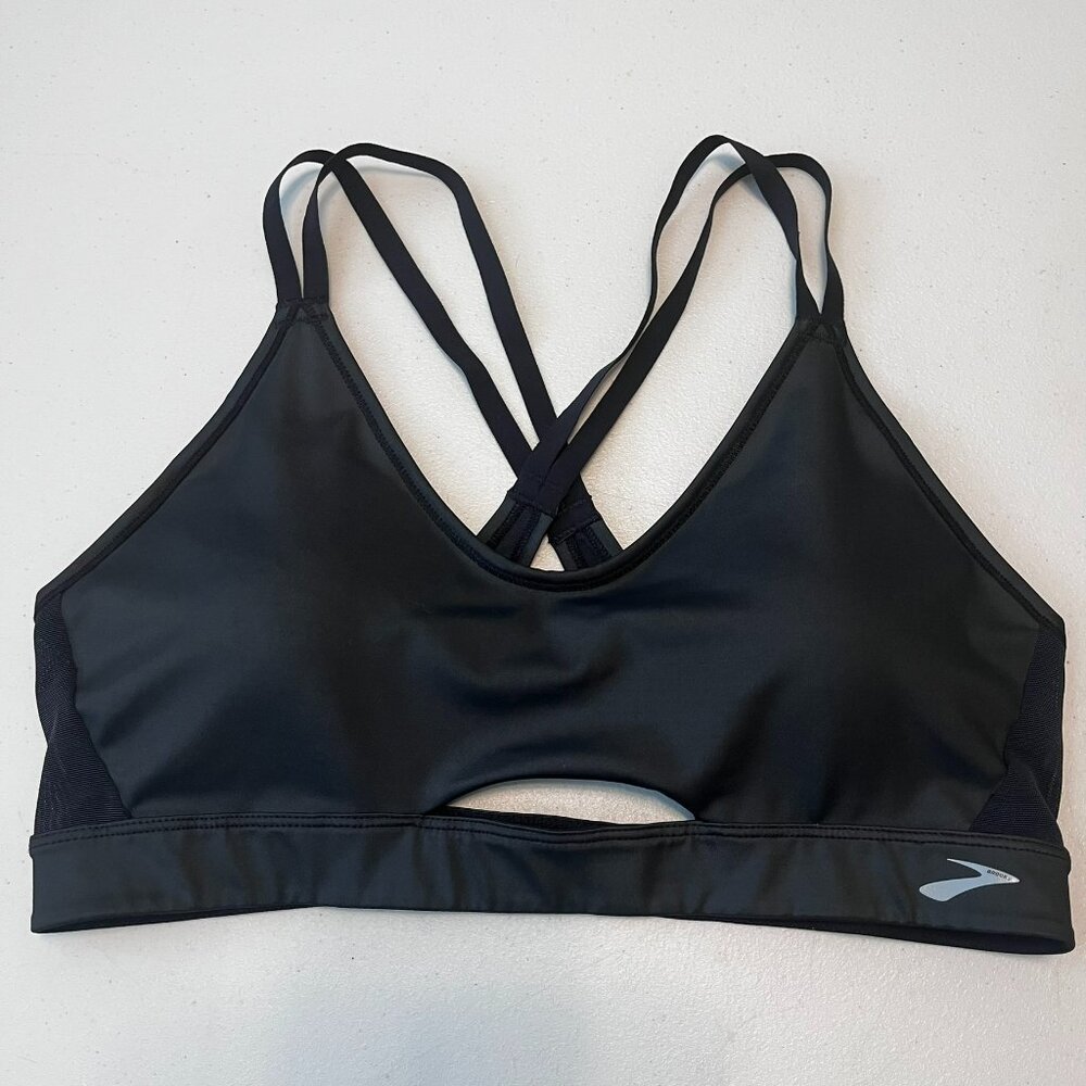 Brooks Women's Sports Bra - Black Crisscross Straps